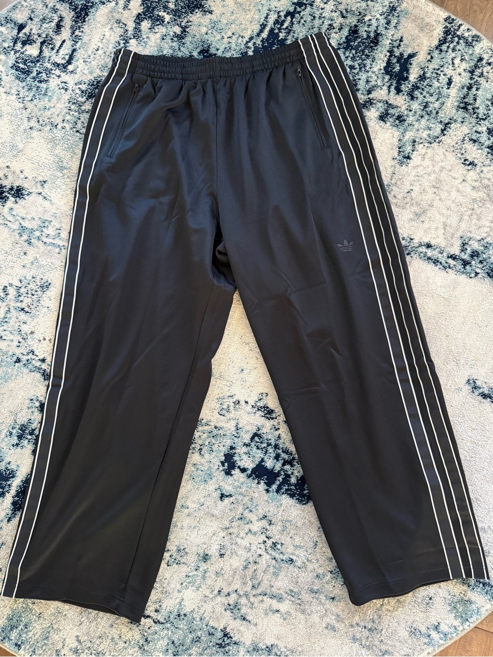 adidas NWT Black Jogger Pants with Triple White Side Stripes
